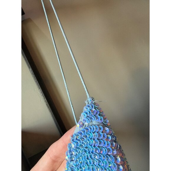 retrofete Katya Sequin Maxi Dress Blue Rainbow Womens Size XS - Picture 9 of 12